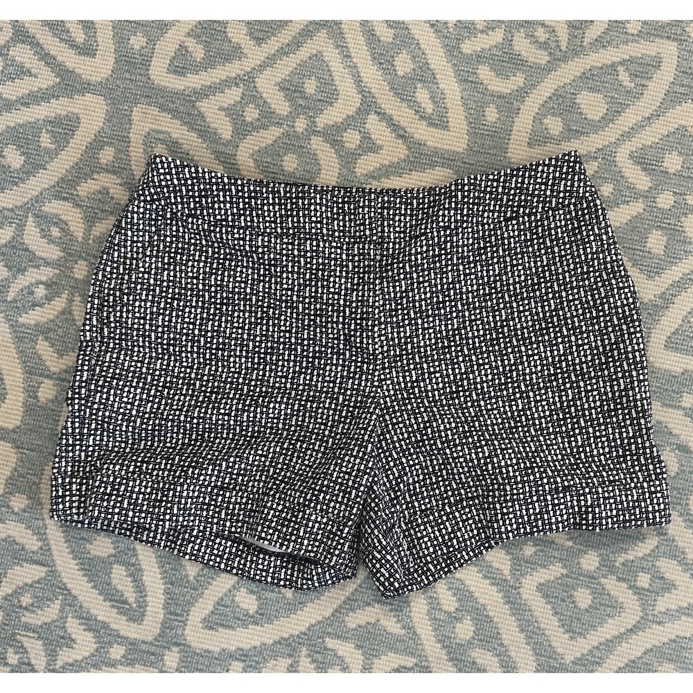 Womens Apt.‎ 9 Shorts Black White Abstract Print Casual Cotton Stretch Size 8